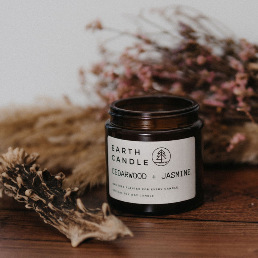 Soy Wax Eco Candle - Cedarwood + Jasmine