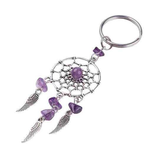 Dream Catcher Keyring - Amethyst