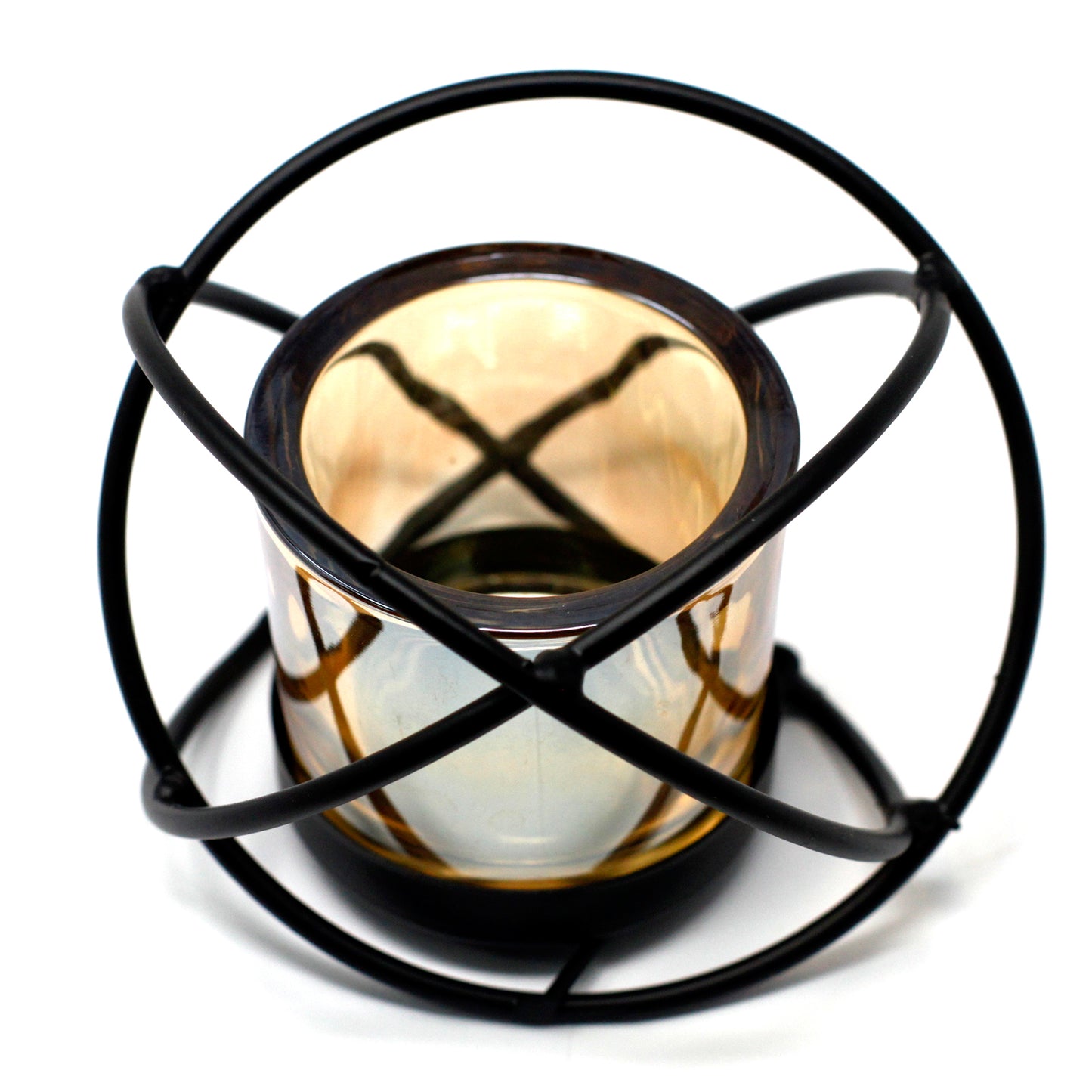 1 Cup Candle Holder - Iron Sphere