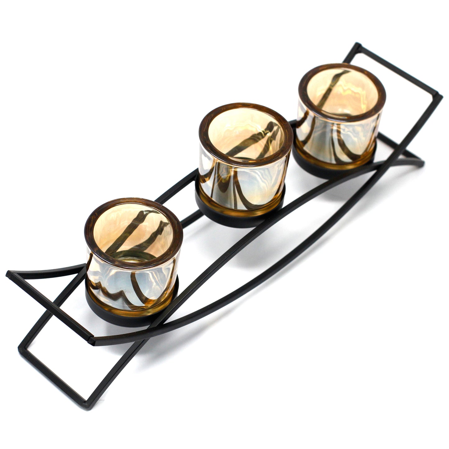 3 Cup Candle Holder - Captivating Iron Centerpiece