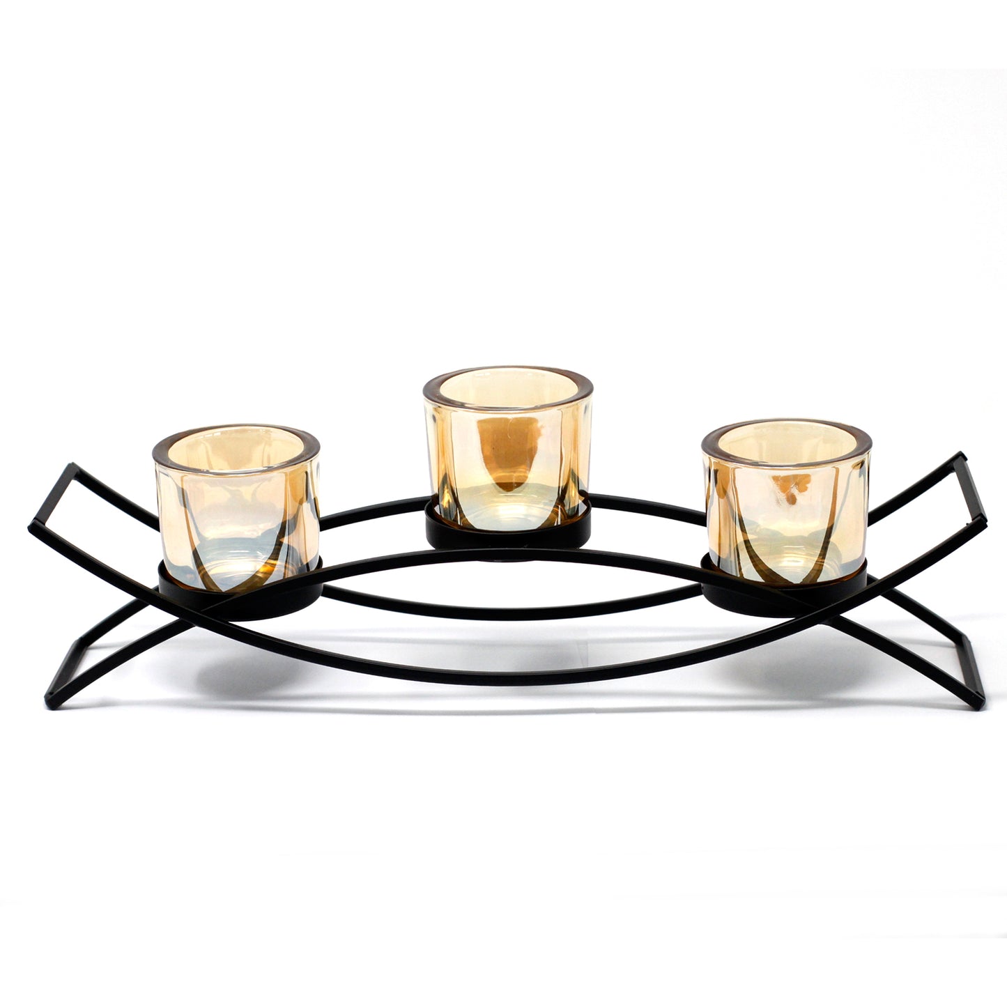 3 Cup Candle Holder - Captivating Iron Centerpiece