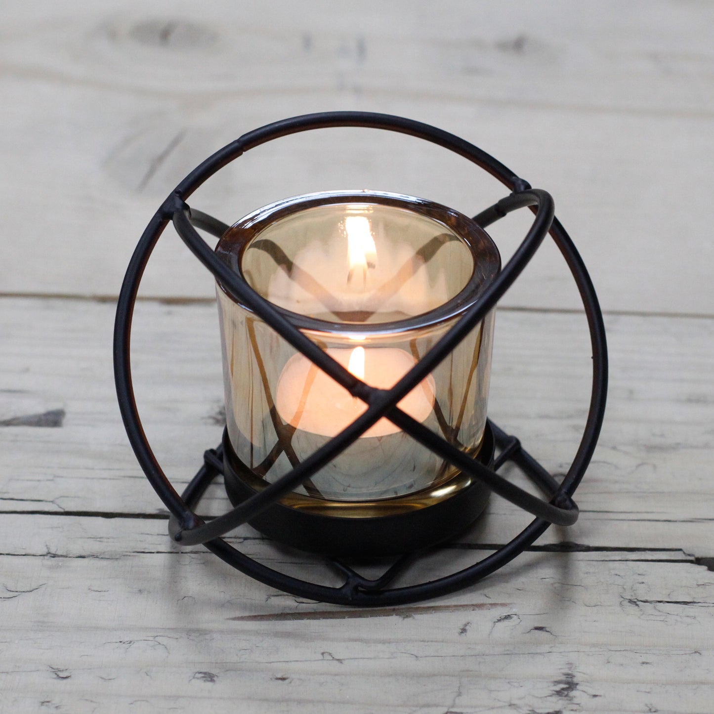 1 Cup Candle Holder - Iron Sphere