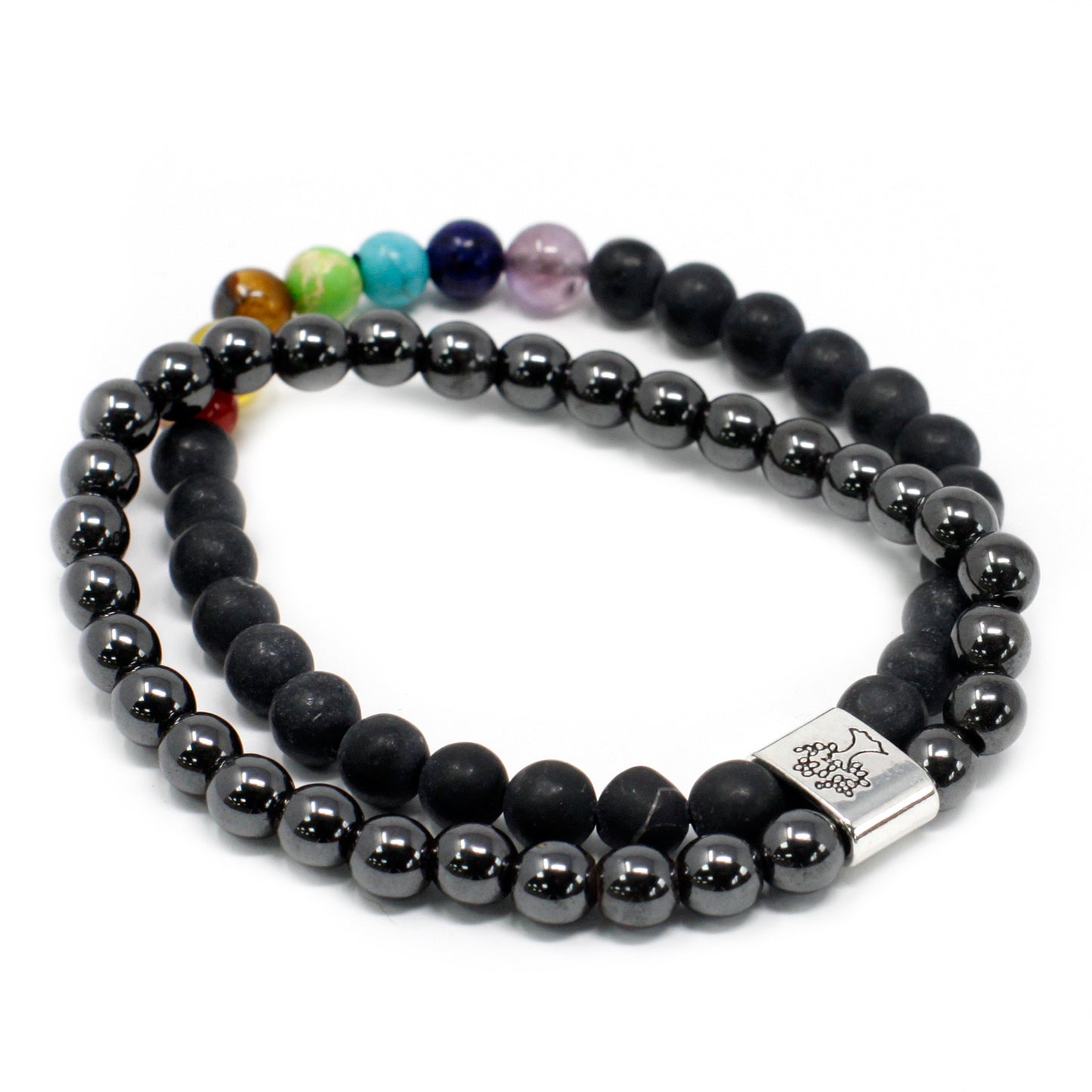 Dual Gemstone Bracelet - Black Stone Chakra