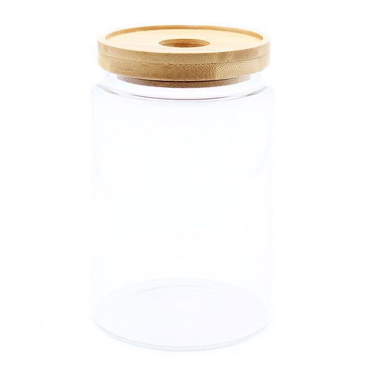 Loose Tea Storage- Bamboo Glass Jar (Medium)