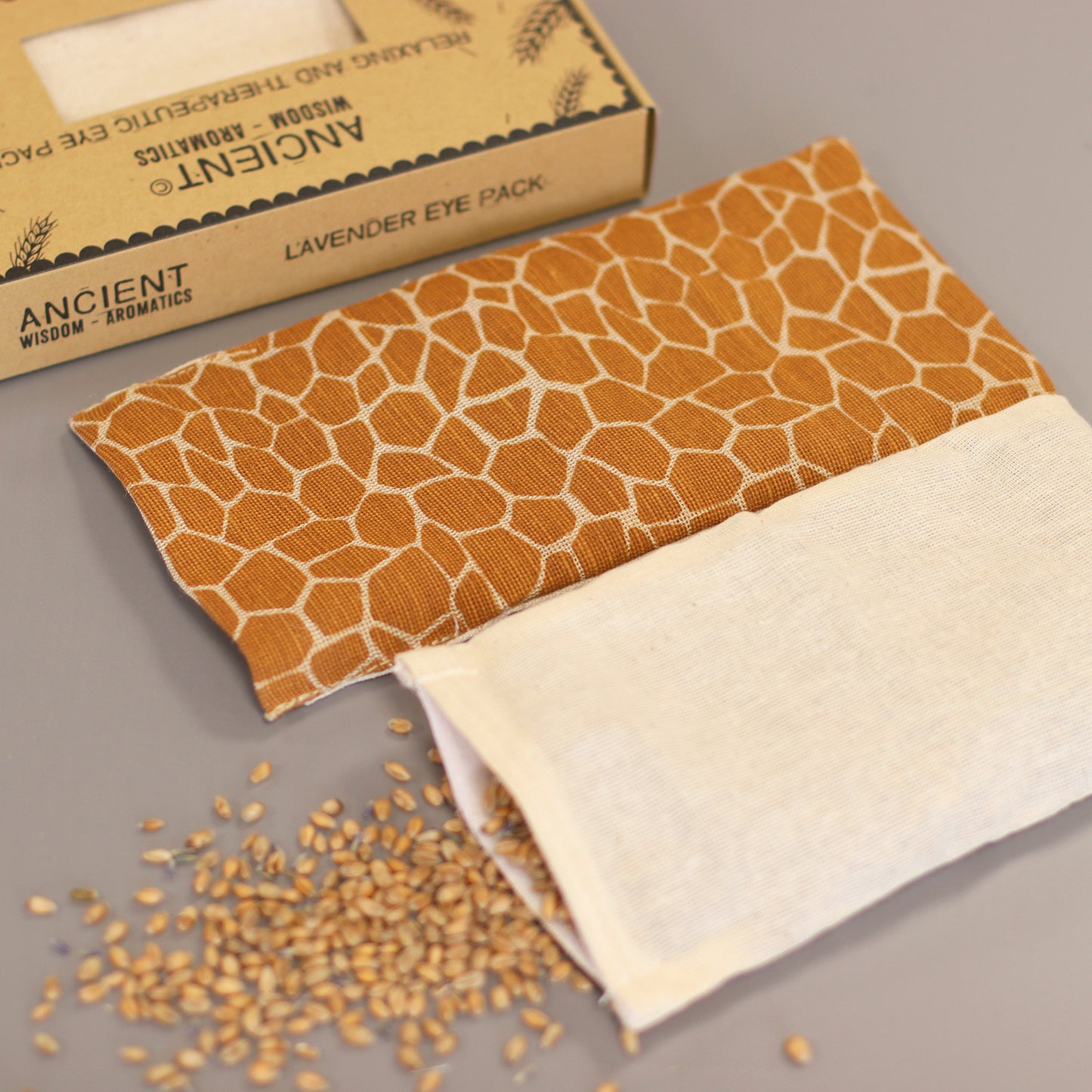 Natural Cotton and Juco Eye Pillow - Giraffe, Lavender