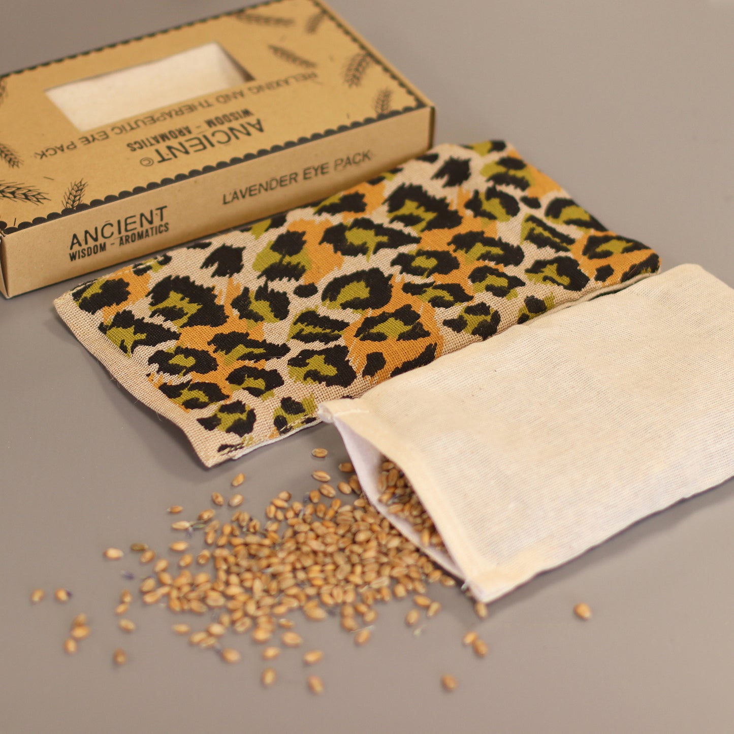 Natural Cotton and Juco Eye Pillow - Night Leopard, Lavender