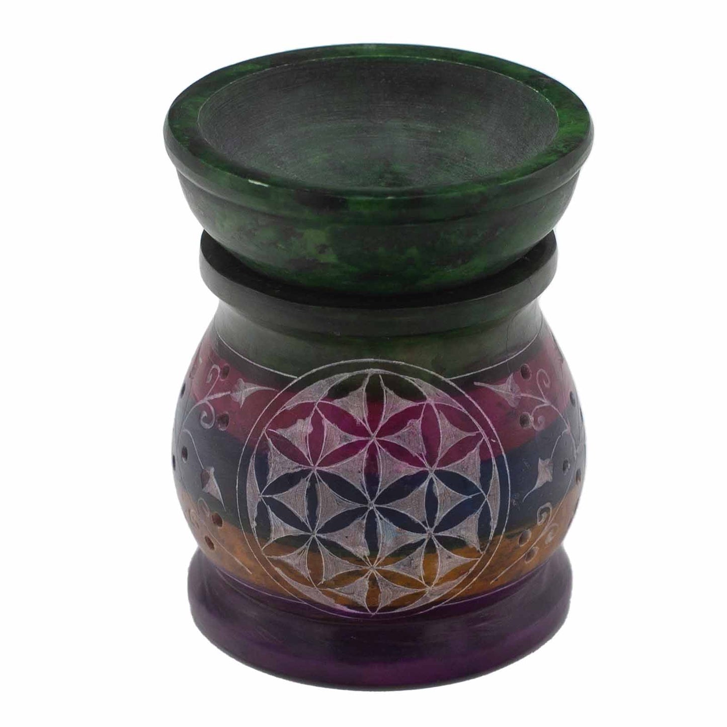 Soapstone Oil & Wax Burner - Flower of Life