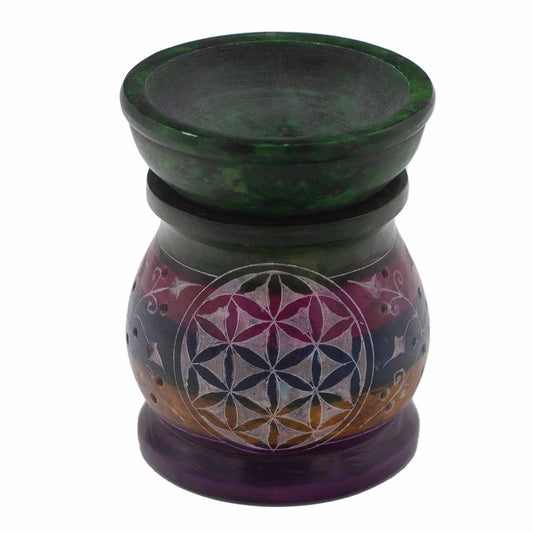 Soapstone Oil & Wax Burner - Flower of Life