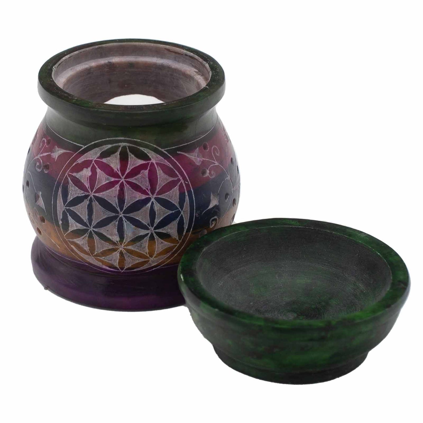 Soapstone Oil & Wax Burner - Flower of Life