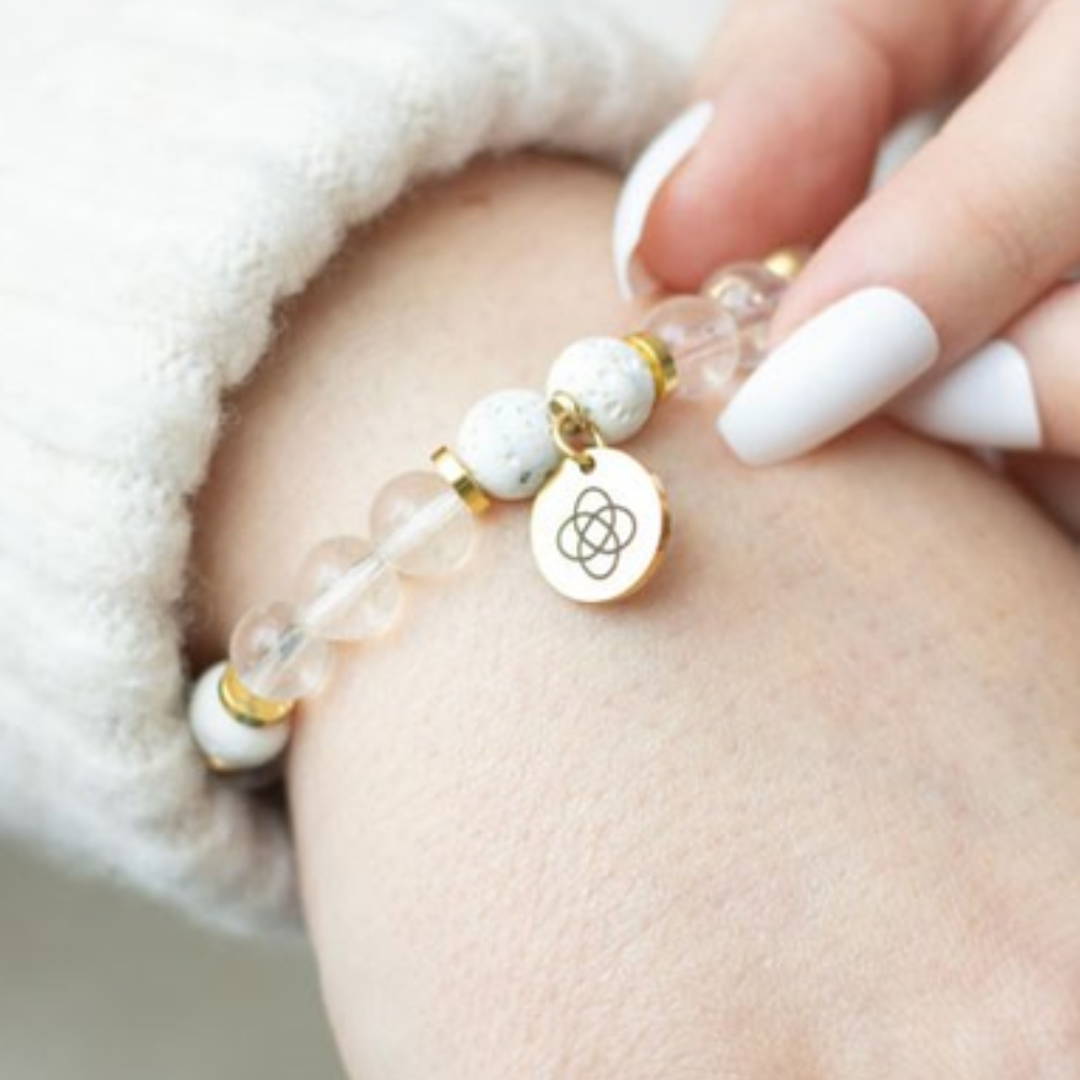 Clear Quartz Essential Oil Bracelet - Friendship