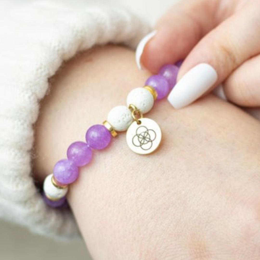 Amethyst Crystal Essential Oil Bracelet - Anti-Anxiety