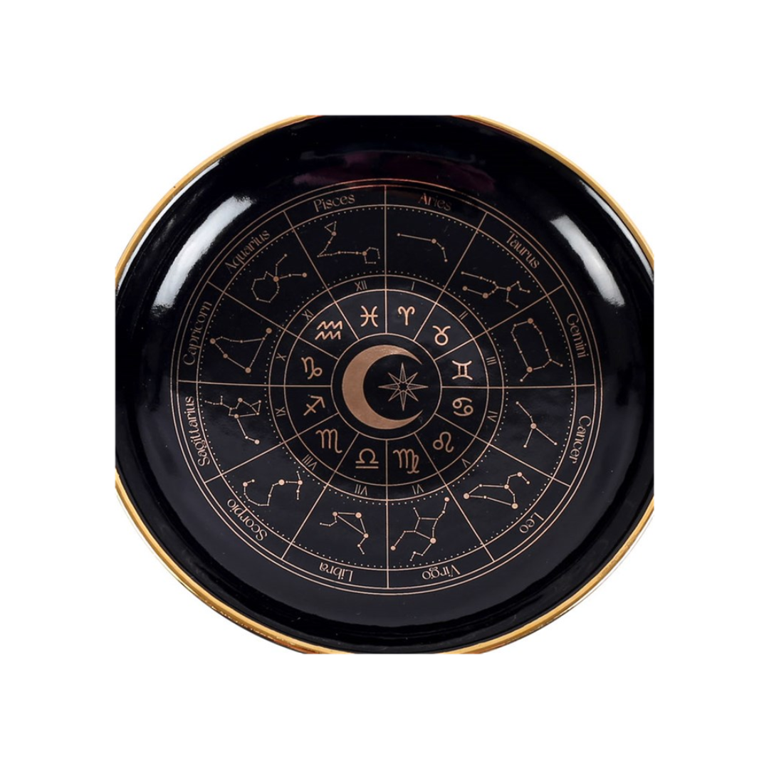 Jewellery Dish - Black Astrology Wheel