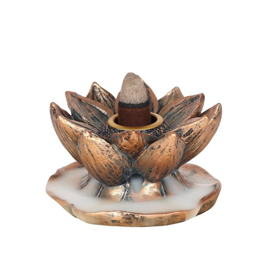 Backflow Incense Burner - Bronze Lotus