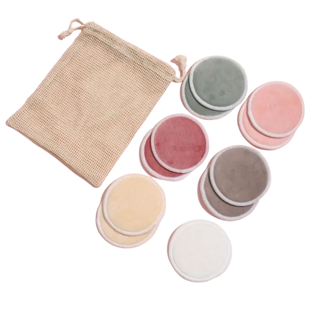 12 Reusable Makeup Remover Pads with Mesh Pouch