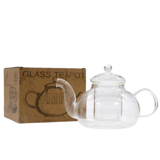 Round Pearl Glass Infuser Teapot - 800ml