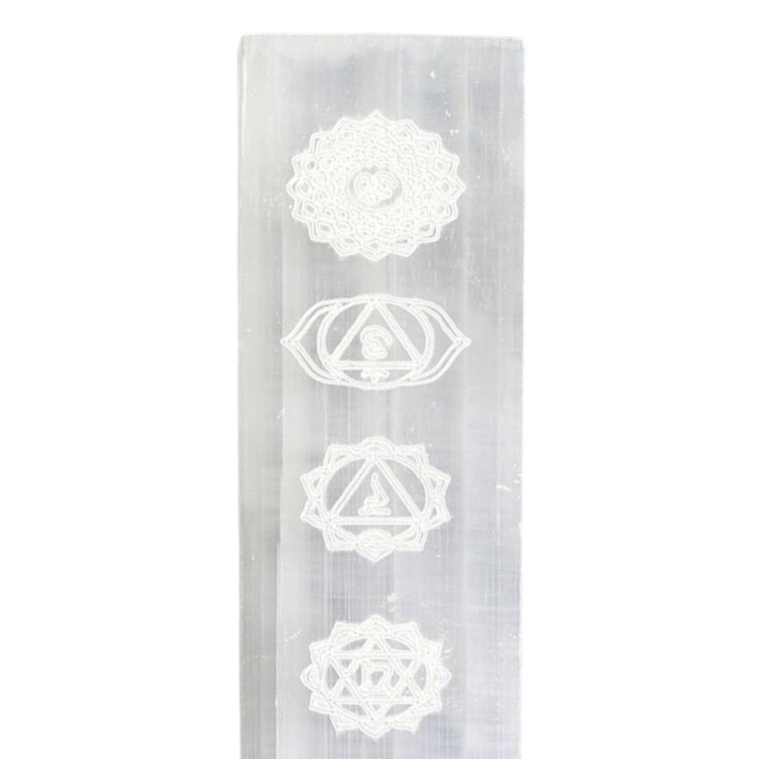 Selenite Charging Plate - Chakra Engraved