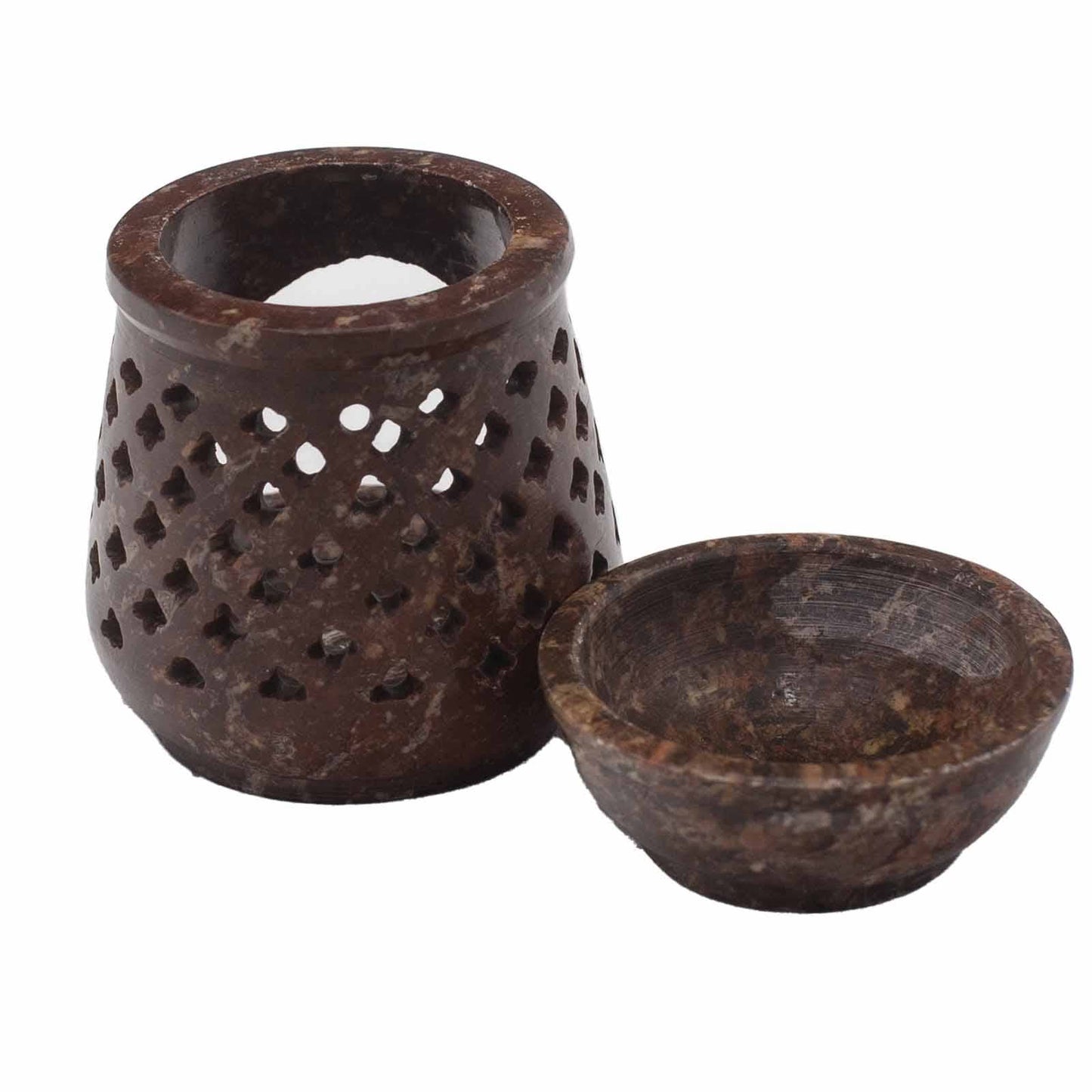 Soapstone Oil & Wax Burner - Brown