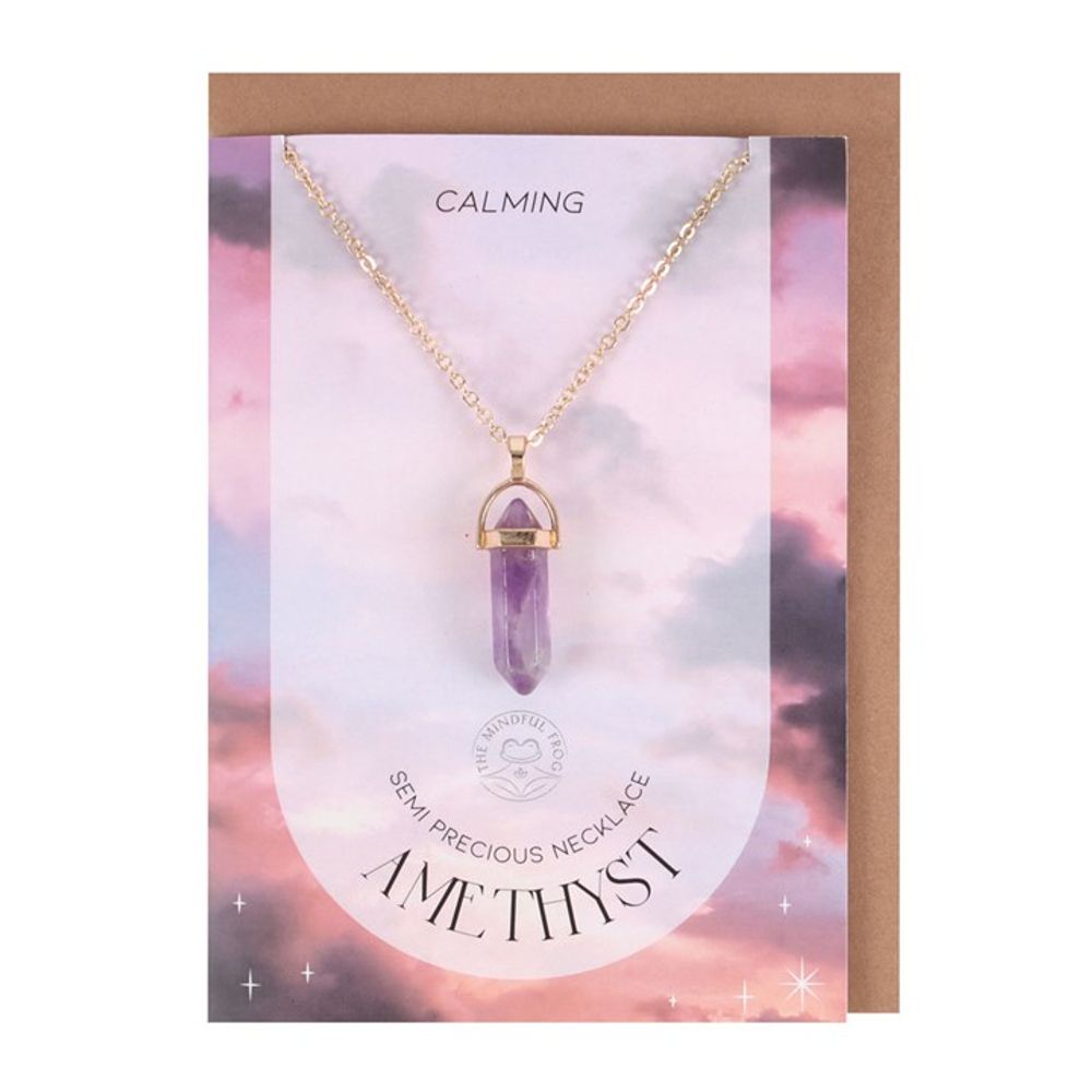 Crystal Necklace Greeting Card - Amethyst