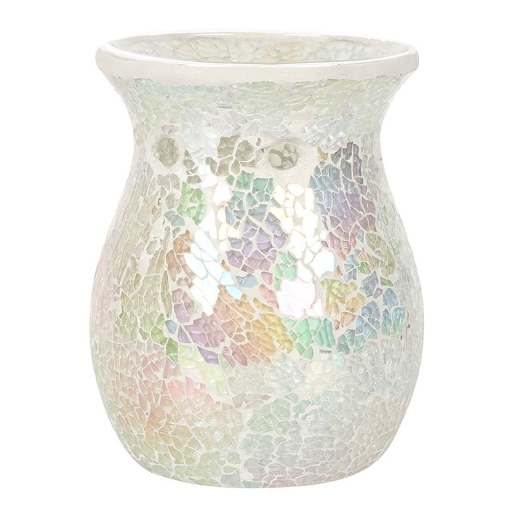 Oil and Wax Burner - Large White Crackle