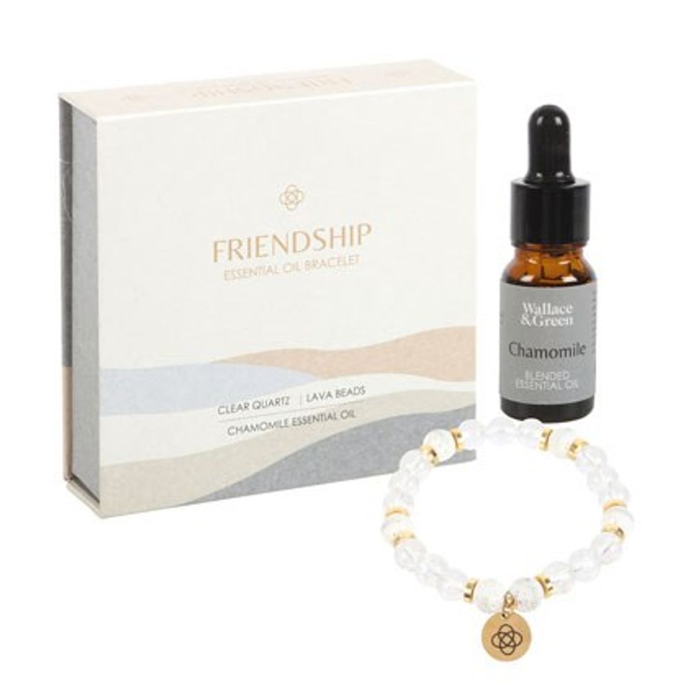 Clear Quartz Essential Oil Bracelet - Friendship