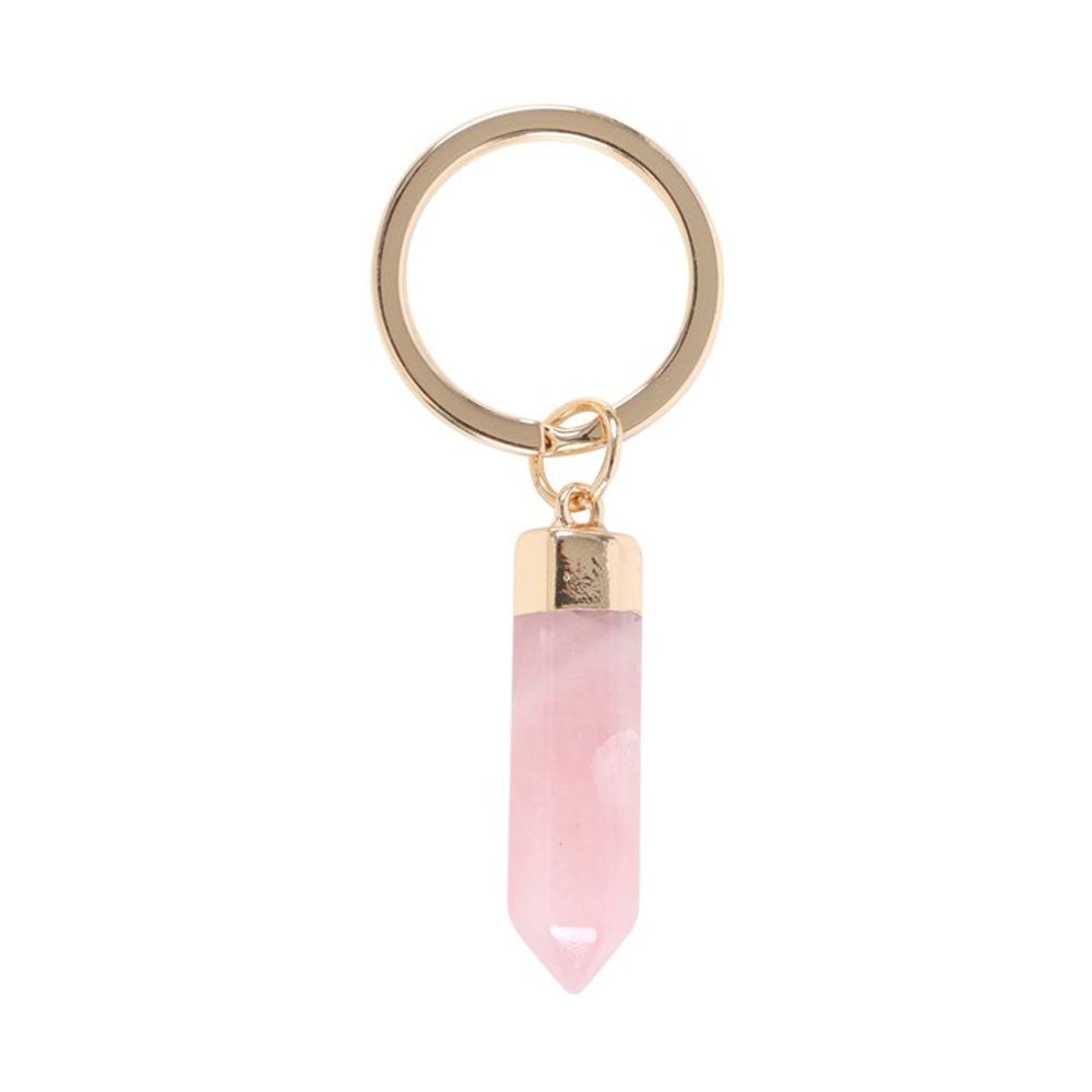 Semi Precious Crystal Keyring - Rose Quartz