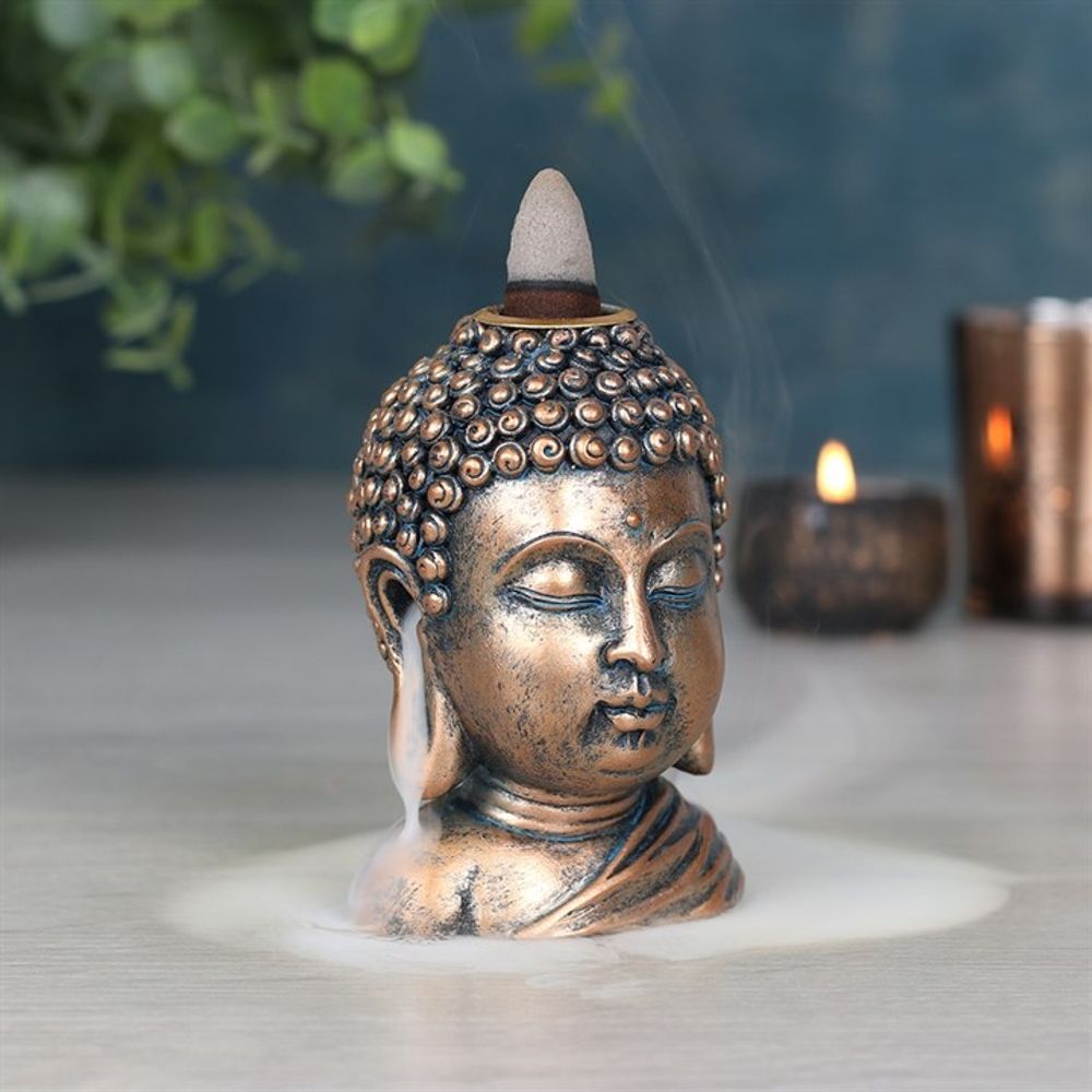 Backflow Incense Burner - Bronze Buddha Head