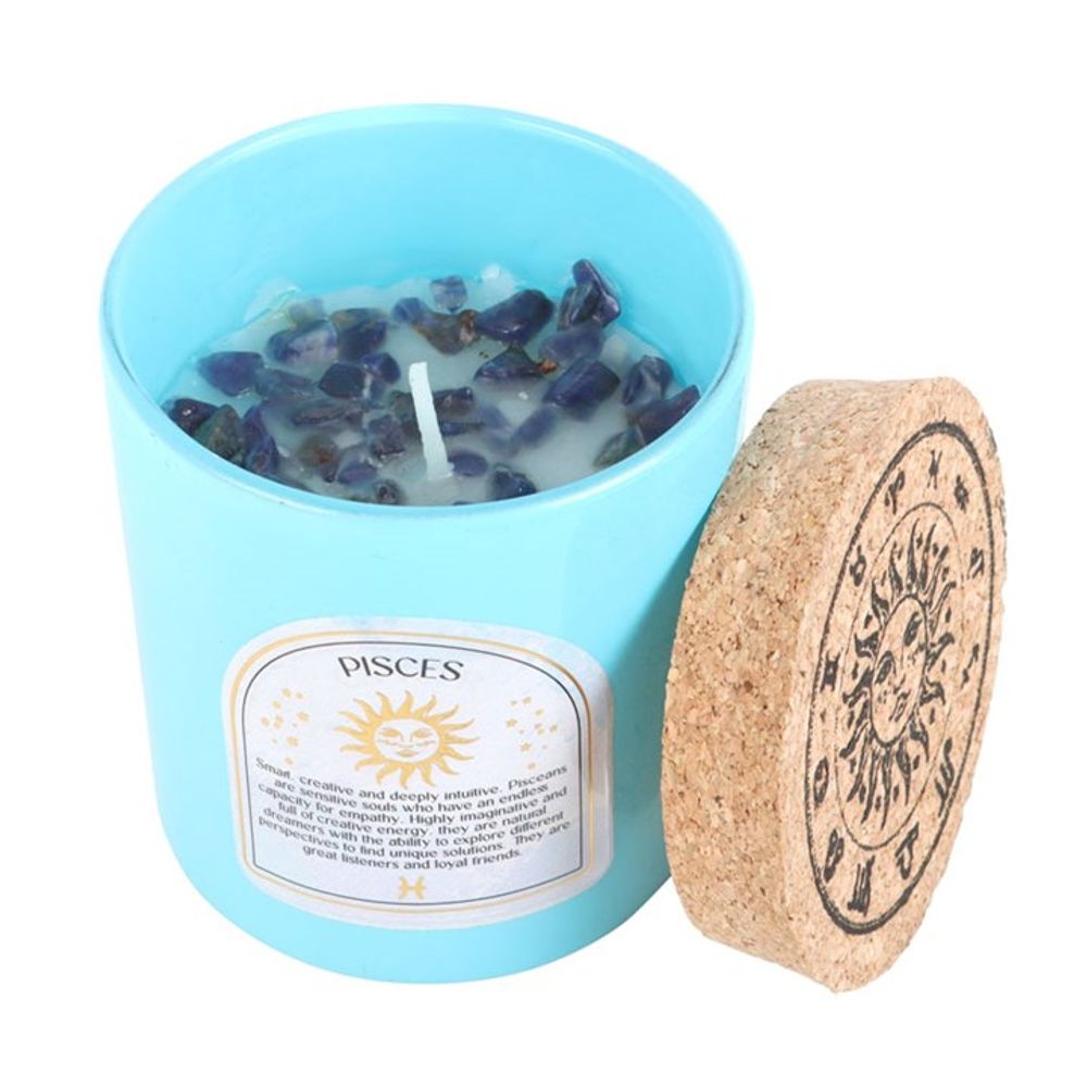 Pisces Gemstone Zodiac Candle - Gardenia