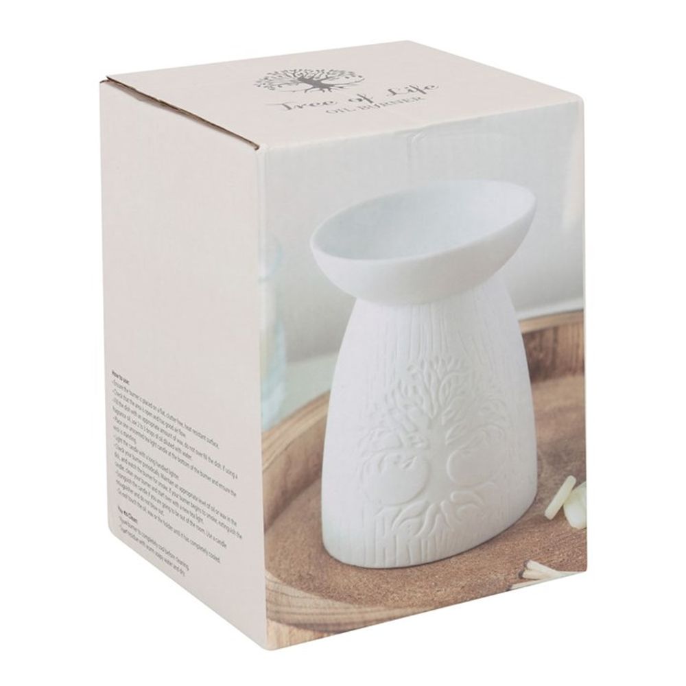 Oil and Wax Burner - White Ceramic Tree of Life