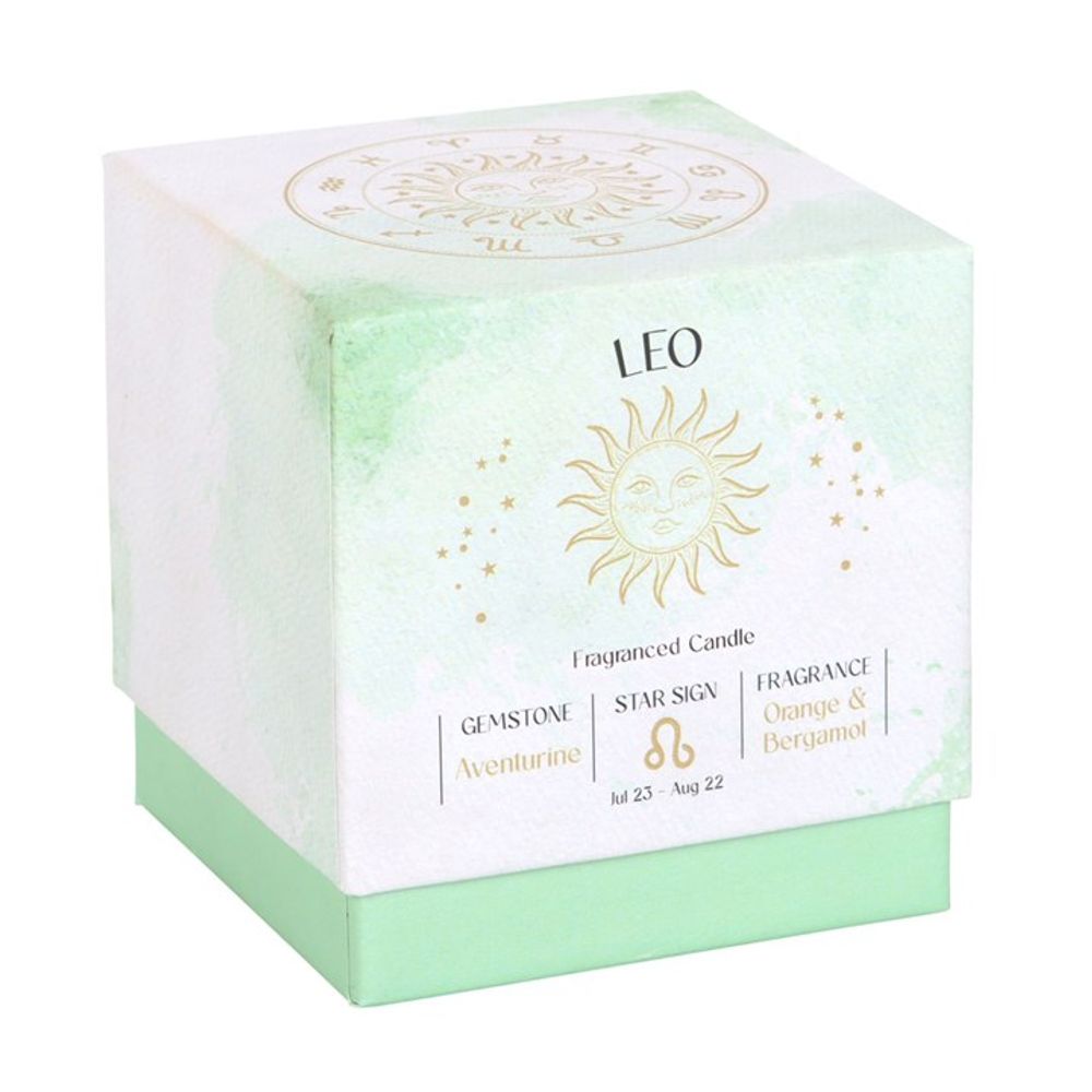 Leo Gemstone Zodiac Candle - Orange & Bergamot