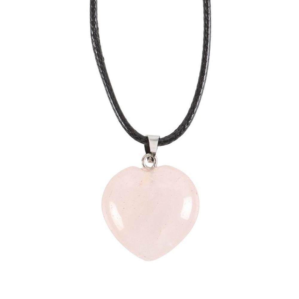 Healing Crystal Heart Necklace - Rose Quartz