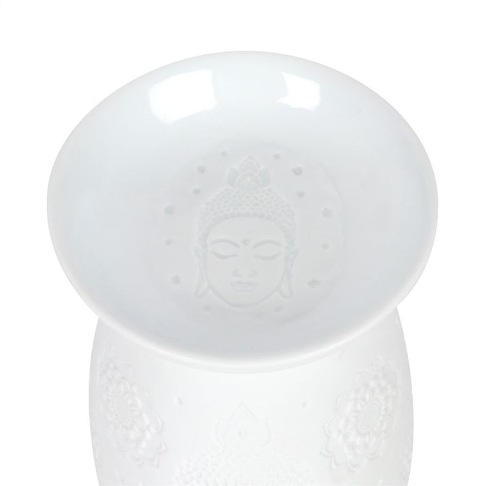 Oil and Wax Burner - White Ceramic Buddha