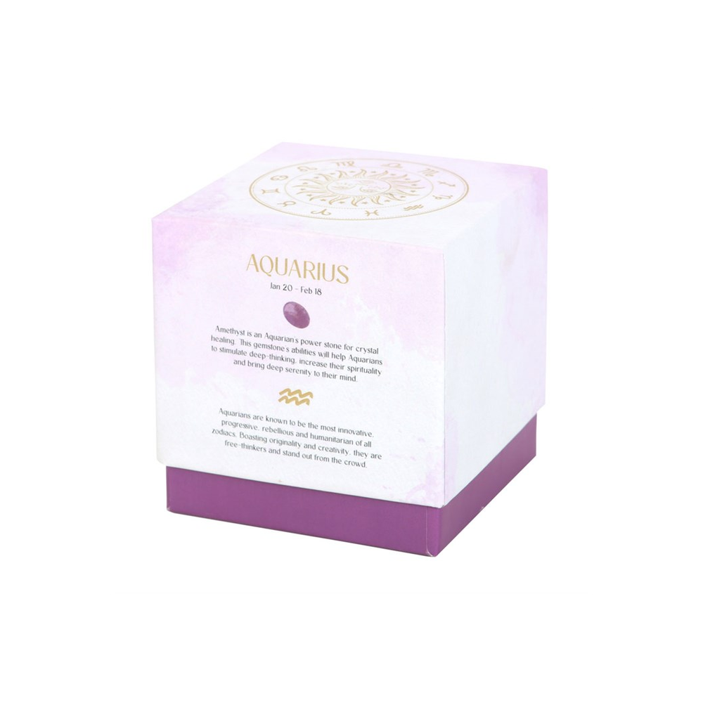 Aquarius Gemstone Zodiac Candle - Bergamot & Mandarin