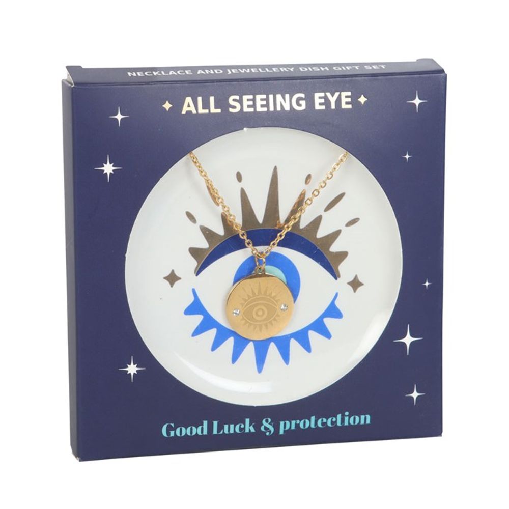 Necklace & Dish Gift Set - All Seeing Eye