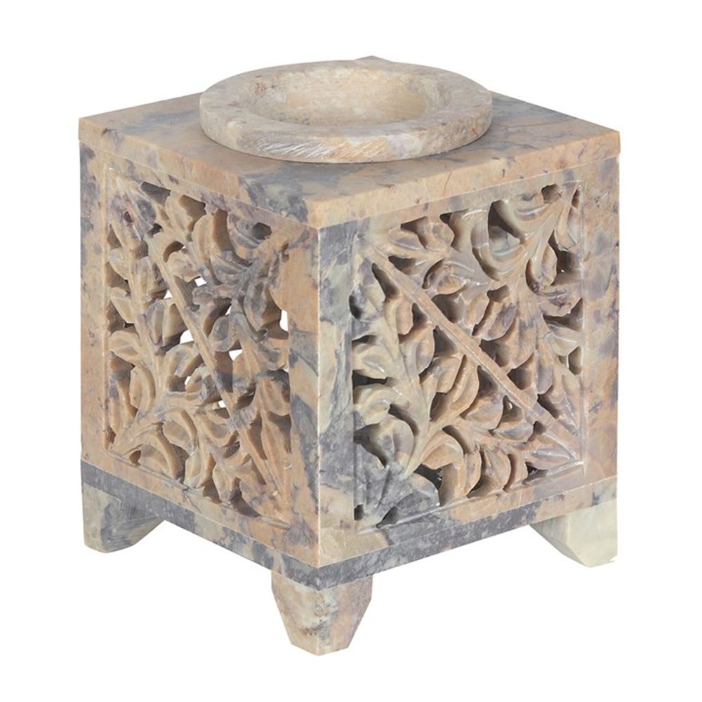 Soapstone Oil and Wax Burner - Moroccan Arch