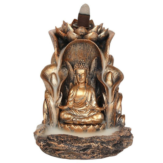 Backflow Incense Burner - Bronze Buddha