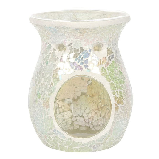 Oil and Wax Burner - Large White Crackle