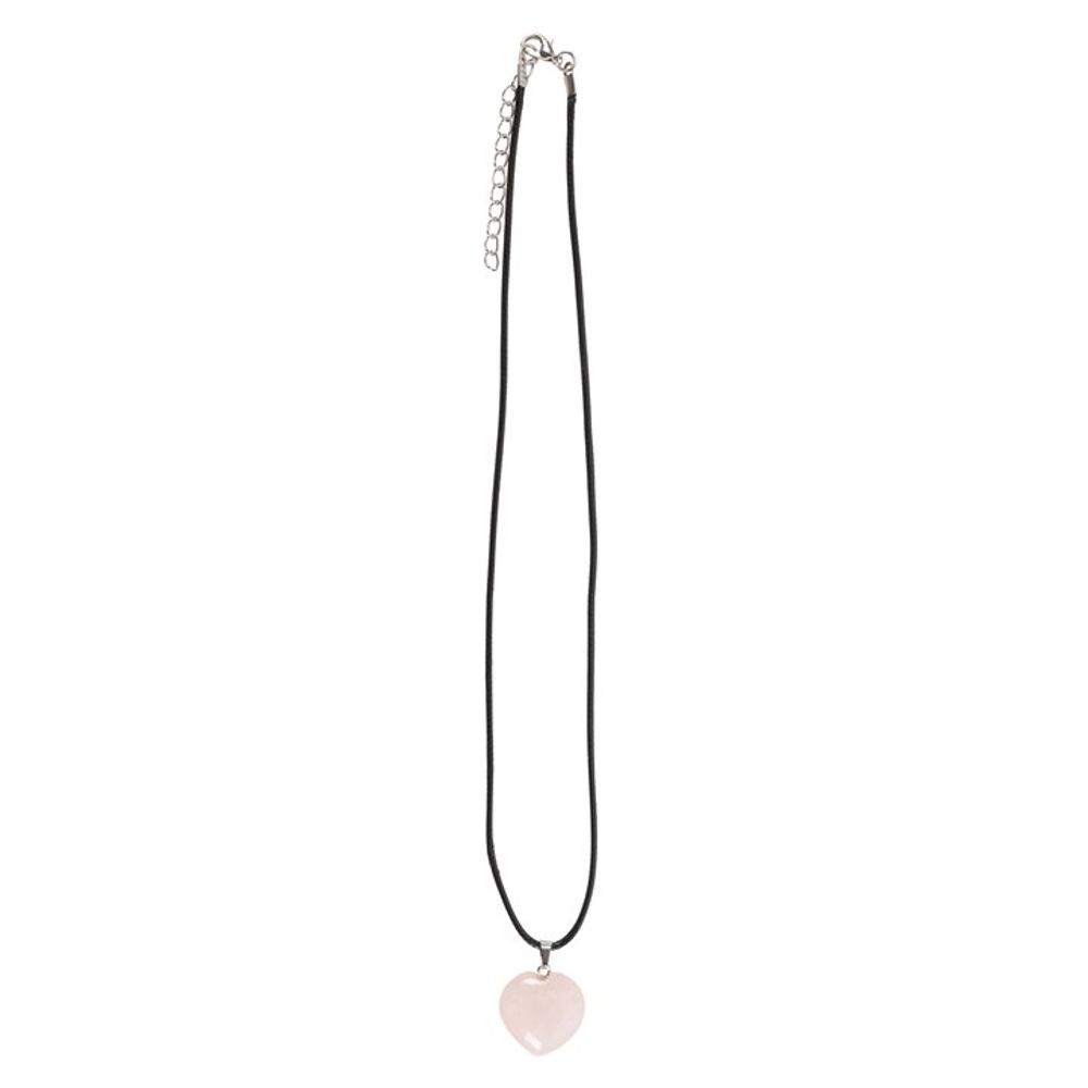 Healing Crystal Heart Necklace - Rose Quartz