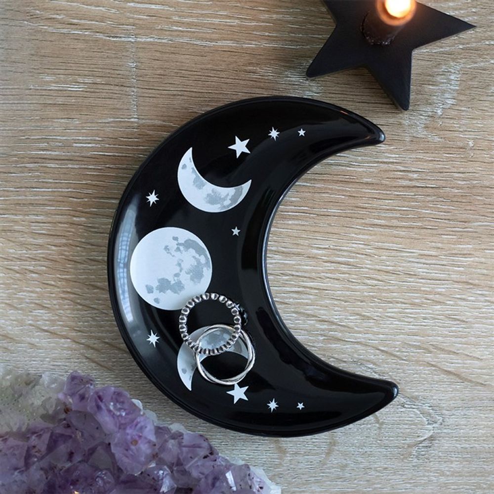 Jewellery Dish - Black Crescent Moon