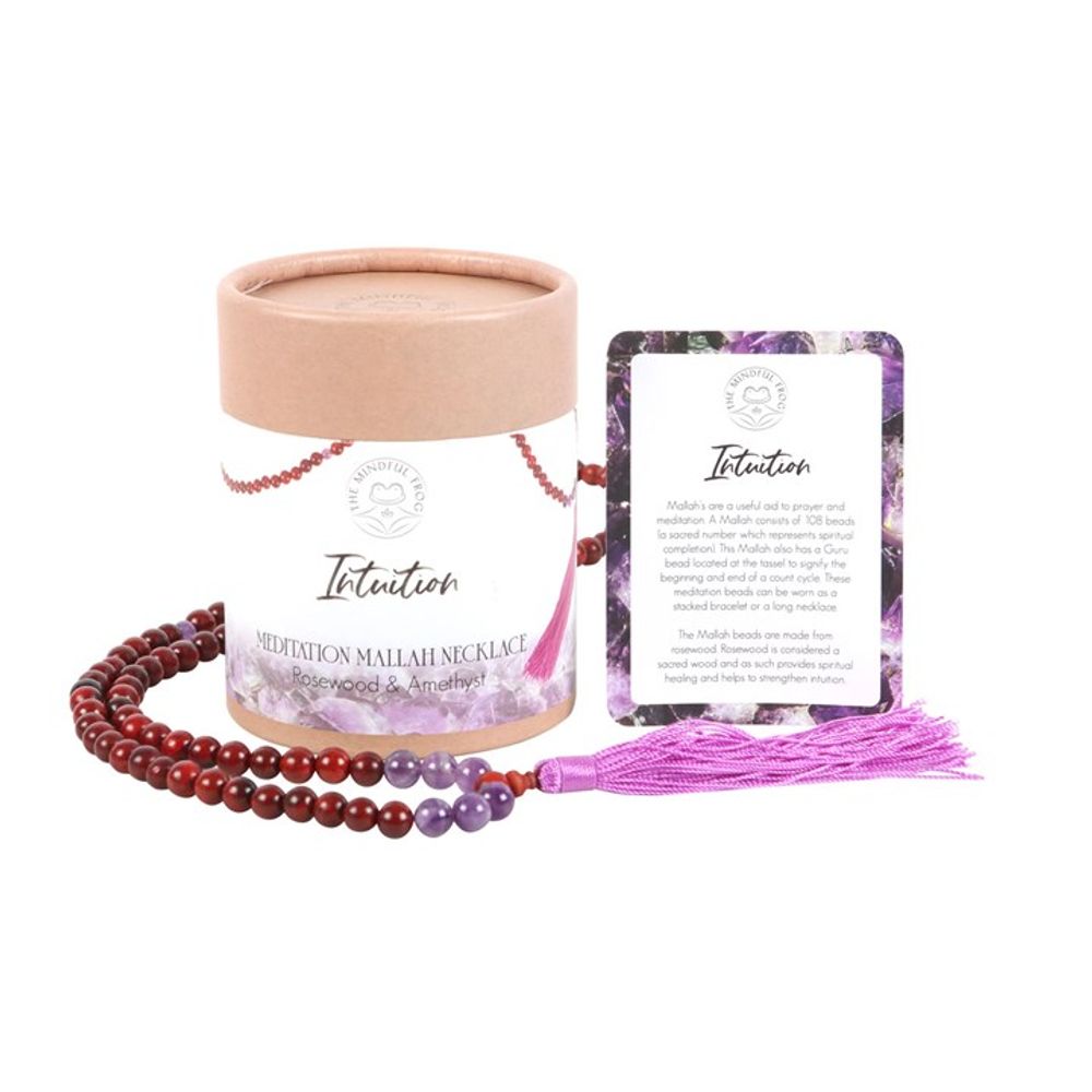 Rosewood & Amethyst Mallah Necklace - Intuition