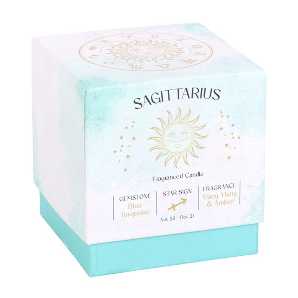 Sagittarius Gemstone Zodiac Candle - Ylang Ylang & Amber