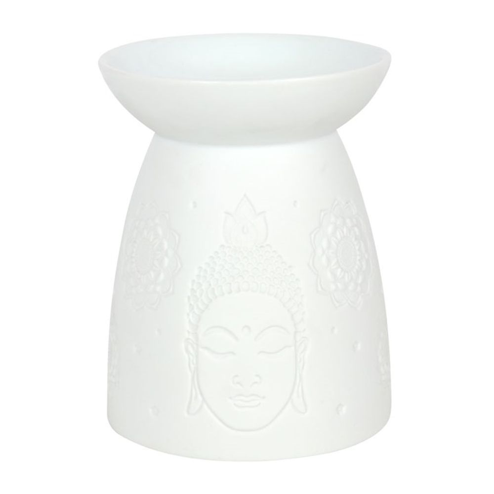 Oil and Wax Burner - White Ceramic Buddha