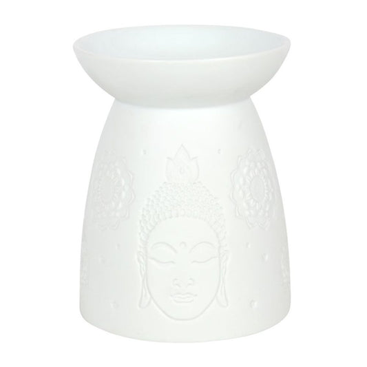 Oil and Wax Burner - White Ceramic Buddha