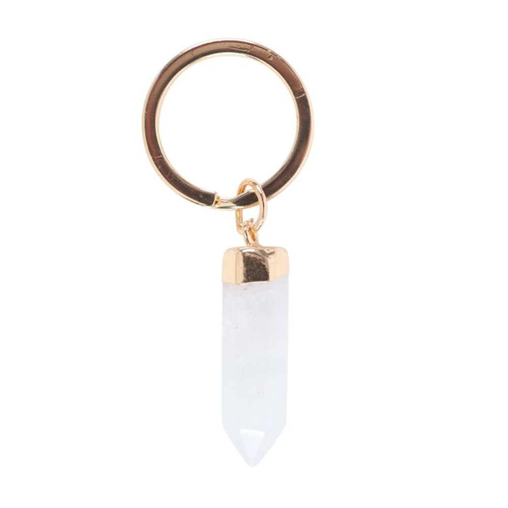 Semi Precious Crystal Keyring - Clear Quartz