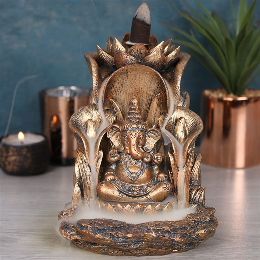 Backflow Incense Burner - Bronze Ganesha