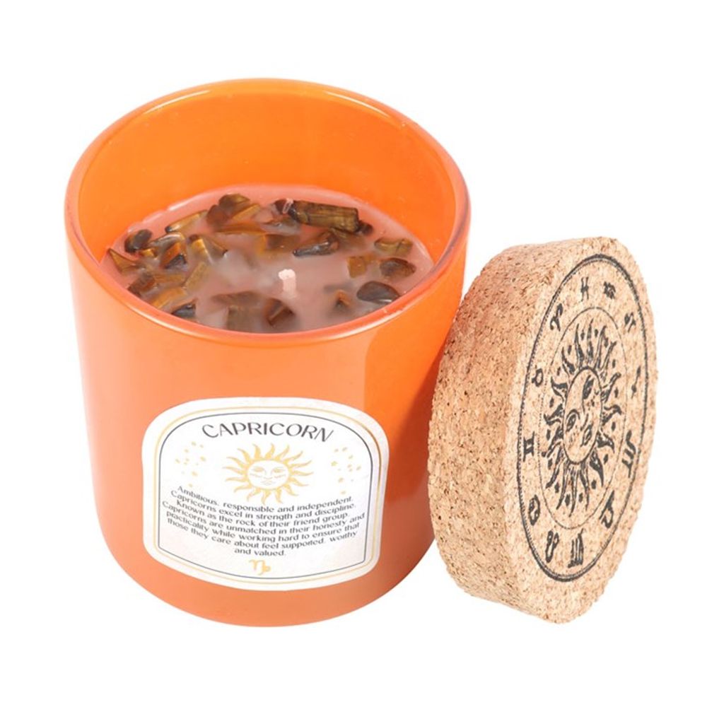 Capricorn Gemstone Zodiac Candle - Sandalwood & Jasmine