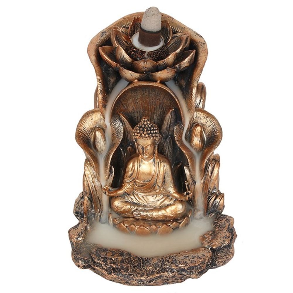 Backflow Incense Burner - Bronze Buddha