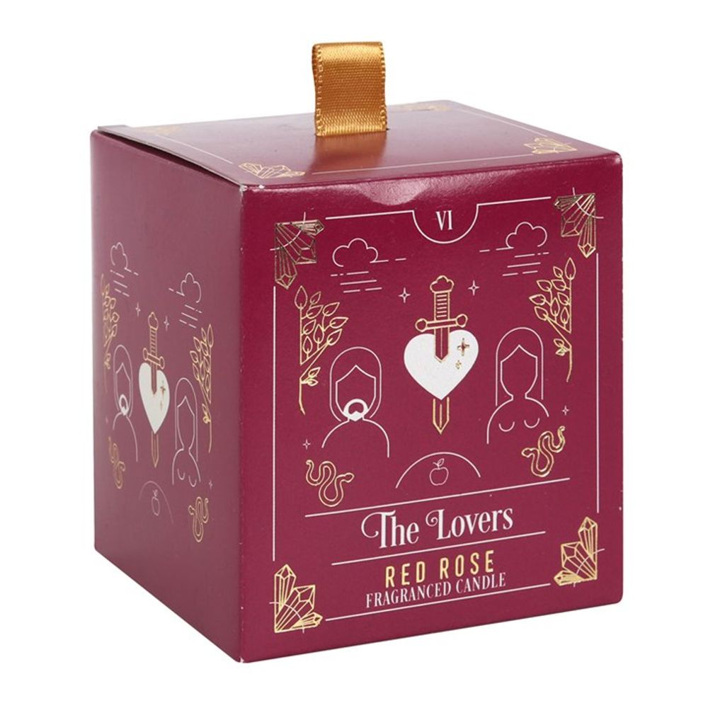 Red Rose Tarot Candle - The Lovers