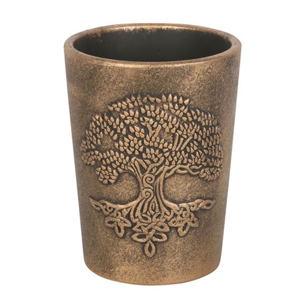 Bronze Terracotta Plant Pot - Tree of Life