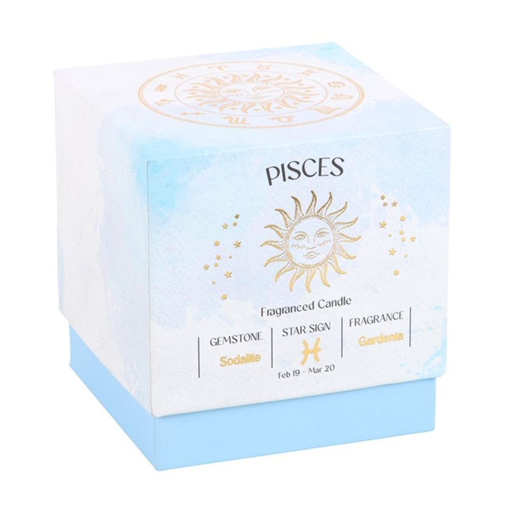 Pisces Gemstone Zodiac Candle - Gardenia