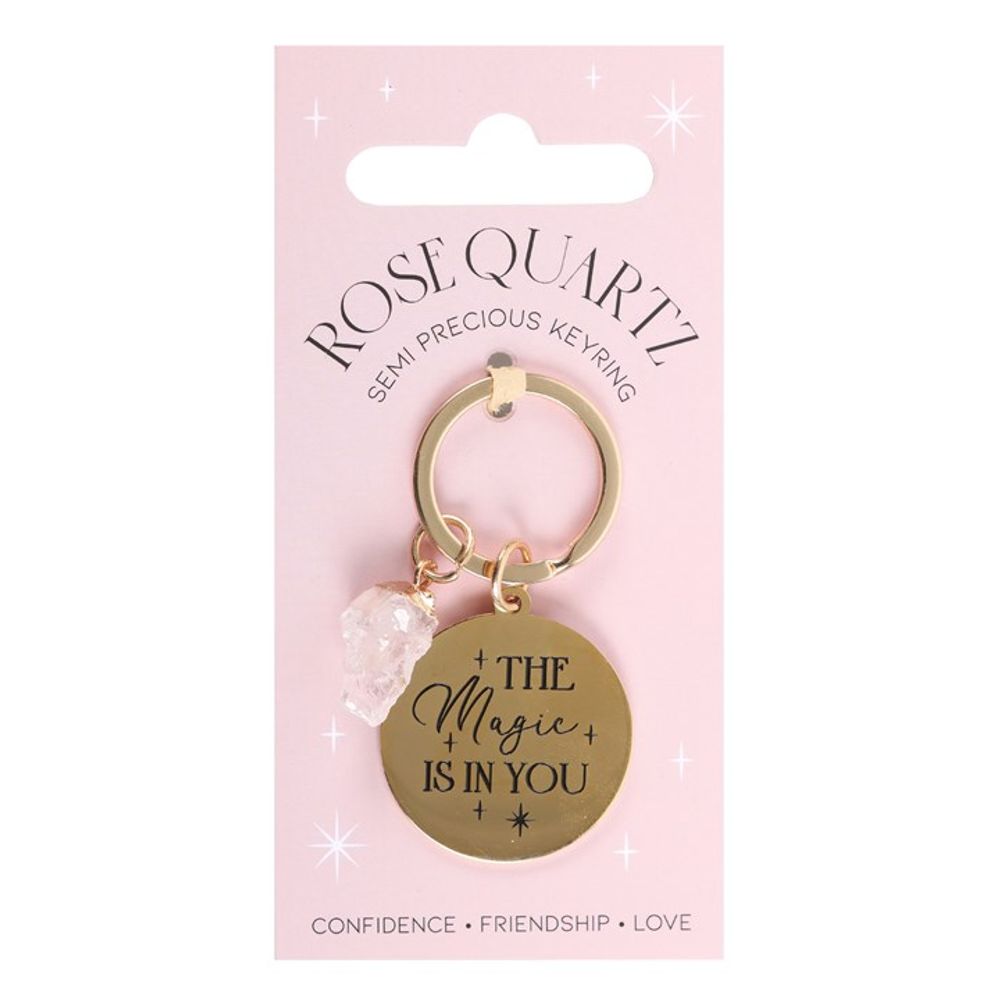 "The Magic Is In You" - Rose Quartz Crystal Keyring